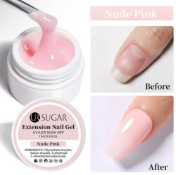 Ur Sugar építő zselé Light pink 15ml (Light_pink) - szofibeautyshop