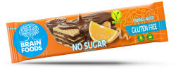 Brain Foods gluténmentes ostyaszelet csokoládéba mártott, narancsos kakaós krémmel töltött, édesítőszerekkel 40 g