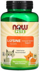 NOW L-Lysine pentru Pisici, Now Foods Pets, 226g