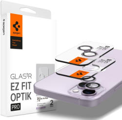 Spigen Ez Fit Optik 2x üvegfólia kamerára iPhone 14 / 14 Plus / 15 / 15 Plus, lila - mobilego