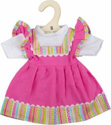 Bigjigs Toys Rózsaszín ruha csíkos díszítéssel egy 28 cm-es babához (DDBJD545)
