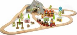 Bigjigs Toys Wild West Fa vonatpálya 62 részes (DDBJT292)