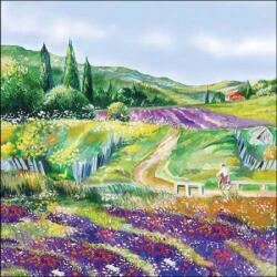 Ambiente Lavender landscape papírszalvéta 33x33cm, 20db-os - szep-otthon