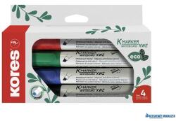 Kores Tábla- és flipchart marker készlet, vágott, KORES "Eco K-Marker", 4 különböző szín (IK20744) - kecskemetirodaszer