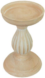 Vintage fehér gyertyatartó fából 10, 5x16, 5cm (CCR8563B)
