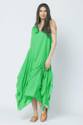 SHOPIKA Rochie lunga in colturi, din batist de bumbac, verde crud Talie unica