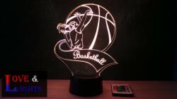 Love & Lights Lány kosárlabdázó mintás 3D lámpa kérhető felirattal