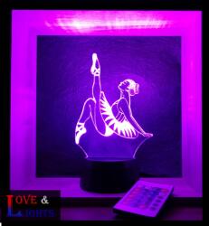 Love & Lights Táncoslány mintás 3D lámpa