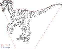 Love & Lights Raptor dinoszaurusz mintás led lámpa