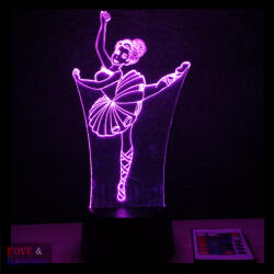 Love & Lights Balerina mintás 3D lámpa