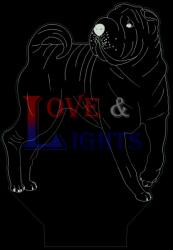 Love & Lights Shar pei kutya mintás lámpa