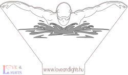 Love & Lights Úszó fiú mintás 3D lámpa