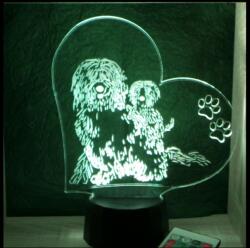 Love & Lights Komondor kutya mintás illúzió lámpa