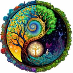 Woodbest Yin Yang életfa - a kezdet - különleges fa kirakó 630db /51cm x 51cm/