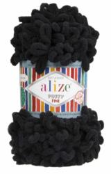 alize Puffy Fine 60 - fekete (kötés kézzel, tű nélkül) (116)
