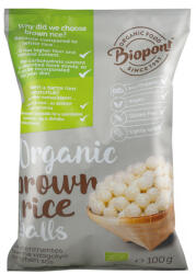 Biopont bio extrudált barna rizsgolyó enyhén sós 100 g - nutriworld