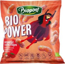 Biopont bio power extrudált kukorica valódi eperporral 55 g