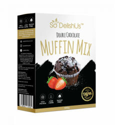 SoDelishUs szénhidrátcsökkentett dupla csokis muffin mix 550 g - nutriworld