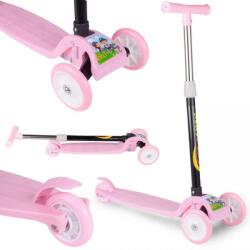 MalPlay Trotineta tip scooter cu 3 roti, inaltime reglabila, frana picior, 45 x 22 x 56 cm, roz