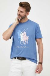 Ralph Lauren pamut póló nyomott mintás - kék XL - answear - 24 990 Ft