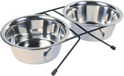 TRIXIE Set 2 Castroane Inox Cu Suport Metalic, 2x0.75 l/17 cm/33x8x19 cm, 24832