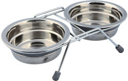 TRIXIE Set 2 Castroane Inox Cu Suport Metalic, 2x0.25 l/11 cm/23x6x14 cm, 25230