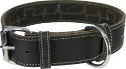 TRIXIE Zgarda Piele Rustic Heartbeat, L: 47-55 cm/40 mm, Negru, 18986