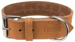 TRIXIE Zgarda Piele Rustic Heartbeat, L: 47-55 cm / 40mm, Maro, 19016