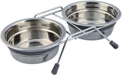 TRIXIE Set 2 Castroane Inox Cu Suport Metalic, 2x0.45 l/13 cm/27x6x15 cm, 25231