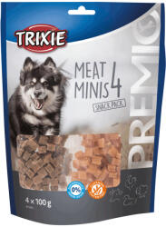 TRIXIE Recompense Pentru Caini, Premio Minis, Cuburi 4 Carni, Cu Pui/Rata/Vita/Miel, 4 x 100 g, 31852