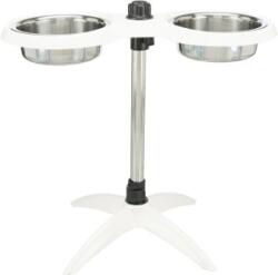 TRIXIE Stativ Reglabil Cu 2 Castroane Inox, 2x1.6 l/21cm, Alb, 25006