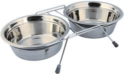 TRIXIE Set 2 Castroane Inox Cu Suport Metalic, 2x1.5 l/21 cm/44x10x23 cm, 25233