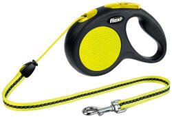 flexi Lesa Flexi Neon, Snur, M: 5 m/20 kg, Negru/Galben Neon, 20912