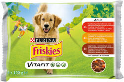 Friskies Dog Hrana Umeda cu Vita, Pui, Miel, Cartofi, Morcov, 4 x 100 g