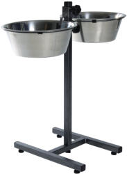 TRIXIE Stativ Reglabil Cu 2 Castroane Inox, 2x4.5 l/28 cm, 24923
