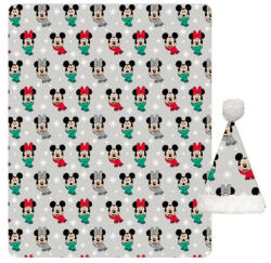  Disney Mickey, Minnie Noel coral fleece takaró és sapka szett