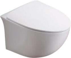 Foglia Set vas wc rimless suspendat, asimetric, cu capac softclose, Foglia Alice (B2352)