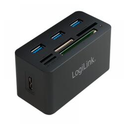 LogiLink HUB extern LOGILINK, porturi USB: USB 3.0 x 3, conectare prin USB 3.0, alte porturi: SD, MicroSD, M2, MS Duo/Pro, CF, negru (CR0042)