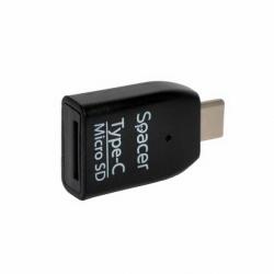 Spacer CARD READER extern SPACER, USB 3.1 Type-C, pentru Micro SD, black, "SPCR-307 (SPCR-307)