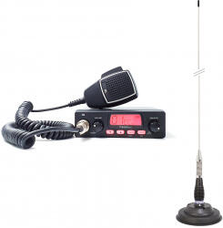TTi Pachet statie radio CB TTi TCB-550 EVO VOX Scan ecran multicolor 12-24V si antena PNI ML100 cu magnet 100 cm 26-30MHz 250W (tti-pack59) Statii radio