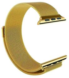 Curea Apple Watch 38mm Series 1, 2, 3, 4 sau 5 de 40mm metalica gold tip Milanese cu inchidere magnetica