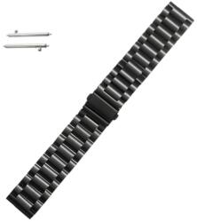 Curea metalica neagra pentru Samsung Gear S2 / Galaxy Watch 42mm / Huawei Watch W2 Sport / Moto 2nd gen 42mm