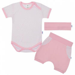 NEW BABY 3-részes nyári pamut együttes New Baby Perfect Summer világos rózsaszín - babamarket