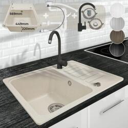 Aquamarin Gránit konyhai mosogató 57 x 45 cm bézs (GRSPL02BG-set)