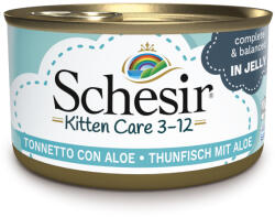Schesir 6x85g Schesir Kitten tonhal & aloe vera aszpikban nedves macskatáp kölyököknek