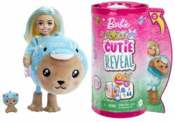 Mattel Barbie Chelsea Cutie Reveal: Păpușă surpriză, seria pluș în pluș - delfin - urs (HRK30)