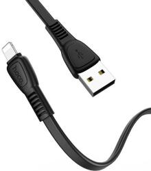 hoco. USB töltő- és adatkábel, Lightning, 100 cm, 2400 mA, törésgátlóval, lapos, Hoco X40 Noah, fekete (RS130930) (RS130930)