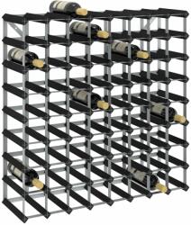 vidaXL fekete tömör fenyőfa bortartó állvány 72 palackhoz (325916) - vidaxl