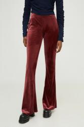 Answear Lab pantaloni femei, culoarea bordo, evazati, high waist BBYH-SPD006_83X