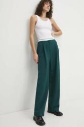 Answear Lab pantaloni femei, culoarea verde, lat, high waist BBYH-SPD007_77X